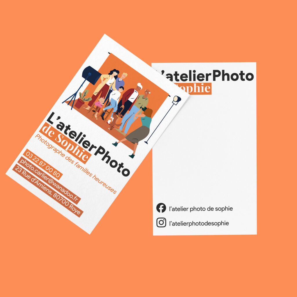 Carte de visite pour l'atelier photo de sophie