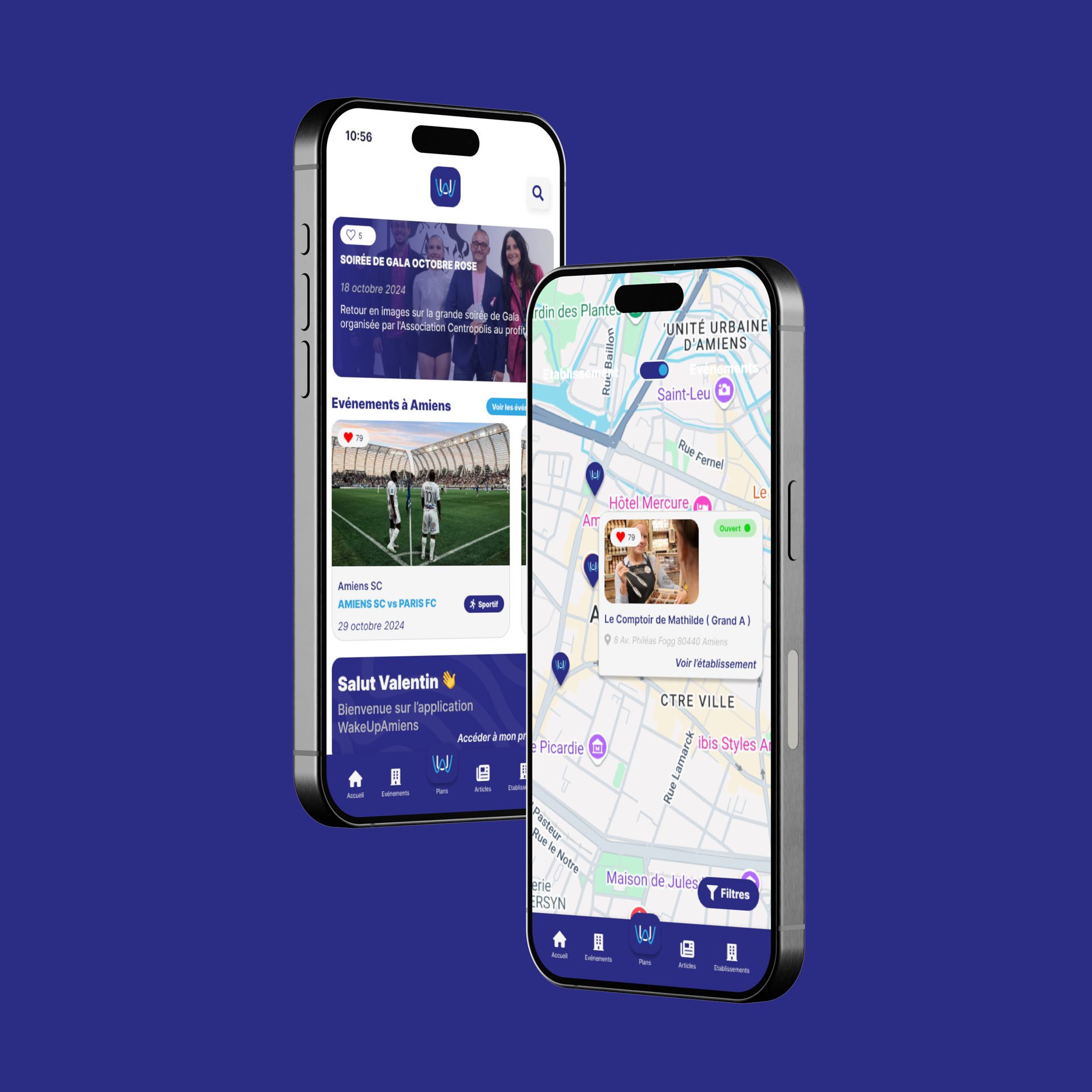Création de maquette pour l'application "WakeUpAmiens"